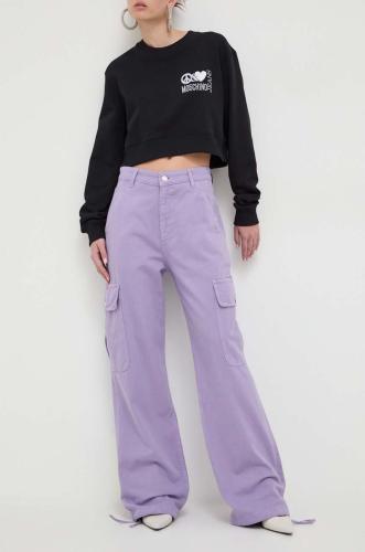 Τζιν παντελονι Moschino Jeans χρώμα: μοβ