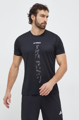 Αθλητικό μπλουζάκι adidas TERREX Agravic χρώμα: μαύρο