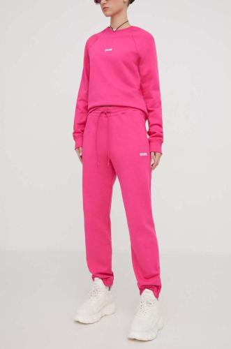 Βαμβακερό παντελόνι MSGM χρώμα: ροζ