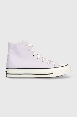 Πάνινα παπούτσια Converse Chuck 70 HI χρώμα: μοβ, A02754C