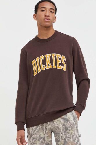 Βαμβακερή μπλούζα Dickies χρώμα: καφέ