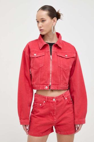 Τζιν μπουφάν Moschino Jeans χρώμα: κόκκινο