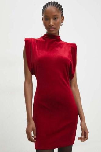 Βελούδινο φόρεμα Answear Lab χρώμα: κόκκινο