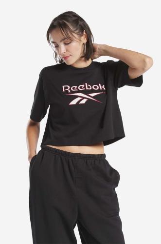 Βαμβακερό μπλουζάκι Reebok Classic χρώμα: μαύρο