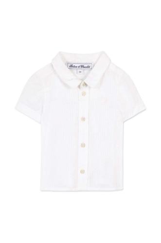 Μωρό βαμβακερό πουκάμισο Tartine et Chocolat χρώμα: άσπρο