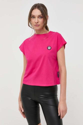 Βαμβακερό μπλουζάκι PLEIN SPORT χρώμα: ροζ