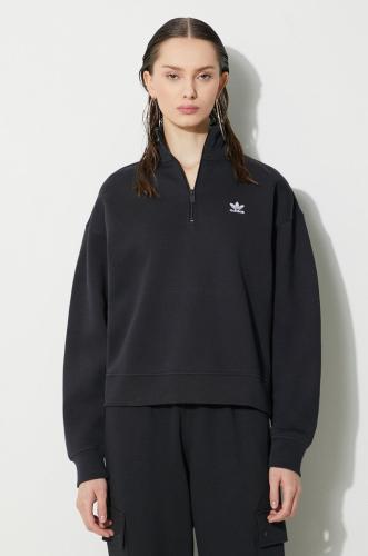 Μπλούζα adidas Originals Essentials Halfzip Sweatshirt χρώμα: μαύρο, IU2711