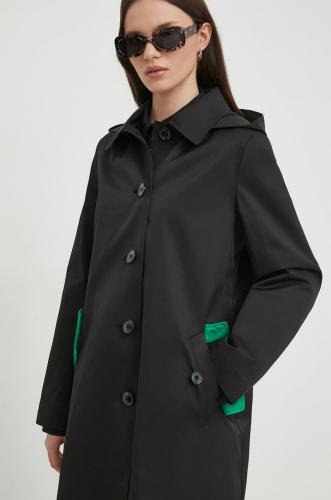 Παλτό Lauren Ralph Lauren χρώμα: μαύρο