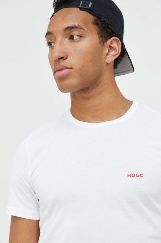 Βαμβακερό μπλουζάκι HUGO 3-pack χρώμα: άσπρο