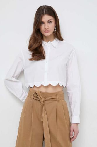 Βαμβακερό πουκάμισο Twinset χρώμα: άσπρο