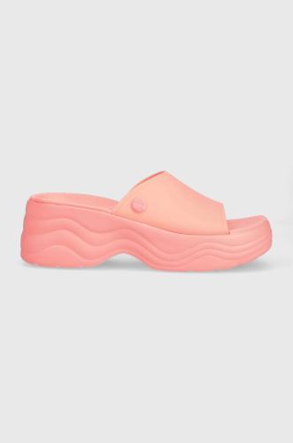 Παντόφλες Crocs Skyline Slide χρώμα: ροζ, 208182