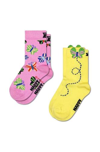Παιδικές κάλτσες Happy Socks Kids Butterfly Socks 2-pack χρώμα: κίτρινο