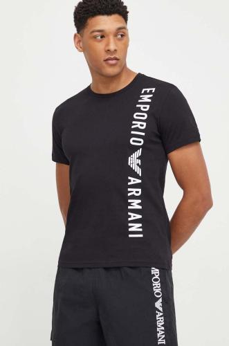 Βαμβακερό μπλουζάκι Emporio Armani Underwear ανδρικά, χρώμα: μαύρο
