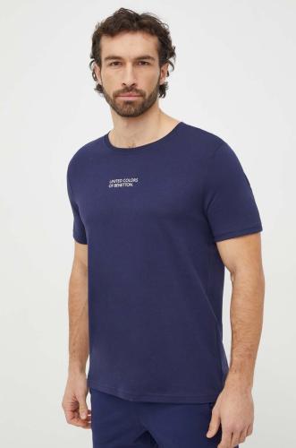 Βαμβακερό μπλουζάκι United Colors of Benetton ανδρικά, χρώμα: ναυτικό μπλε