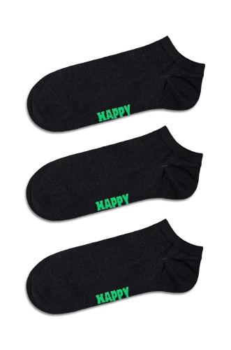 Κάλτσες Happy Socks Solid Low 3-pack χρώμα: μαύρο