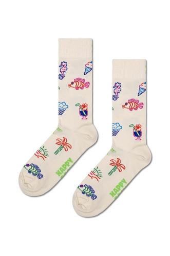 Κάλτσες Happy Socks Summer Lo-Fi χρώμα: μπεζ