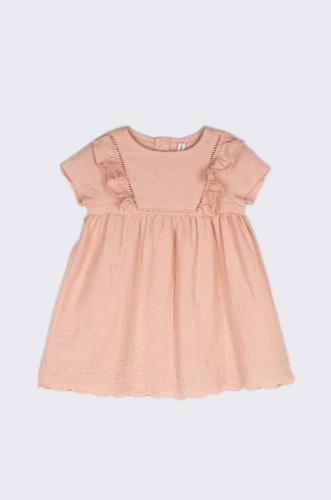 Βρεφικό βαμβακερό φόρεμα Coccodrillo χρώμα: ροζ