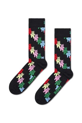 Κάλτσες Happy Socks Dancing Cats χρώμα: μαύρο