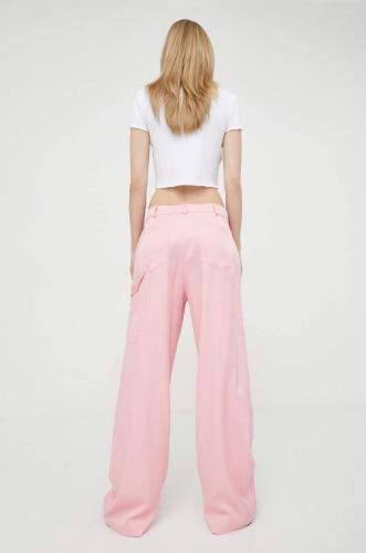 Παντελόνι Moschino Jeans χρώμα: ροζ
