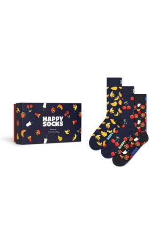Κάλτσες Happy Socks Gift Box Food 3-pack χρώμα: ναυτικό μπλε