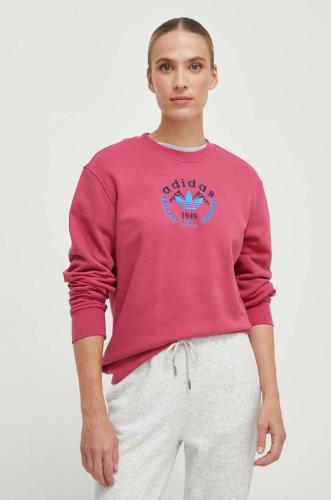Βαμβακερή μπλούζα adidas Originals γυναικεία, χρώμα: ροζ