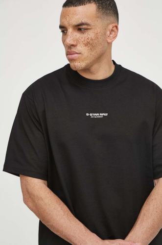 Βαμβακερό μπλουζάκι G-Star Raw ανδρικά, χρώμα: μαύρο