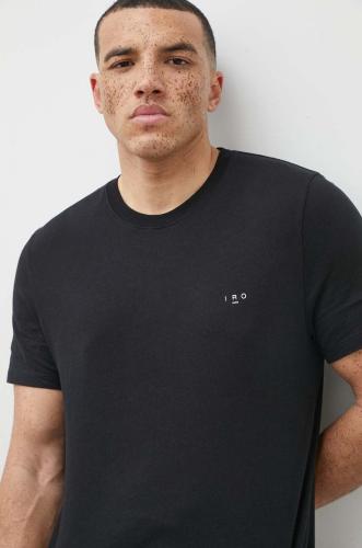 Βαμβακερό μπλουζάκι IRO ανδρικά, χρώμα: μαύρο