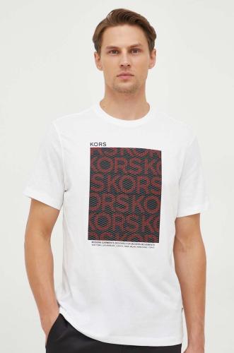Βαμβακερό μπλουζάκι Michael Kors ανδρικά, χρώμα: άσπρο