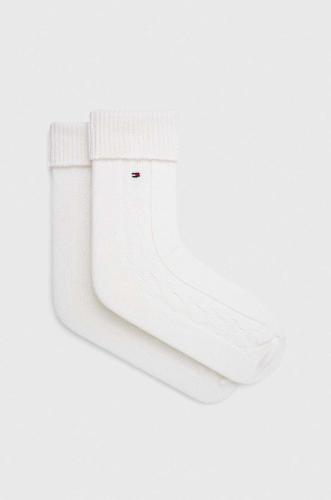 Μάλλινες κάλτσες Tommy Hilfiger χρώμα: άσπρο