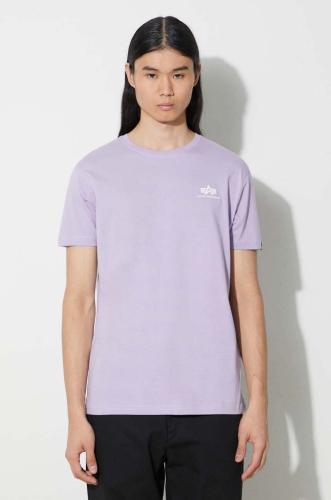 Βαμβακερό μπλουζάκι Alpha Industries χρώμα: μοβ