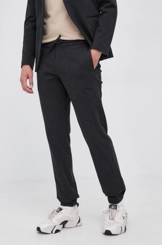 Παντελόνι Sisley ανδρικό, χρώμα: μαύρο