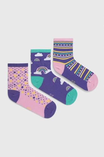 Παιδικές κάλτσες Skechers 3-pack χρώμα: μοβ