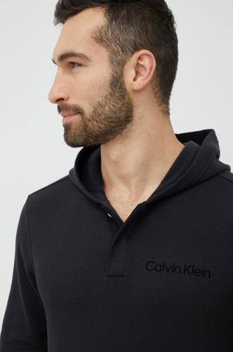 Φούτερ προπόνησης Calvin Klein Performance χρώμα: μαύρο, με κουκούλα
