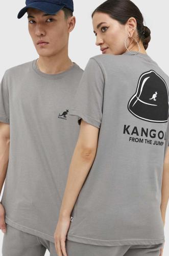 Βαμβακερό μπλουζάκι Kangol χρώμα: γκρι