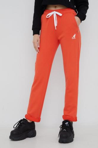 Βαμβακερό παντελόνι Kangol χρώμα: πορτοκαλί