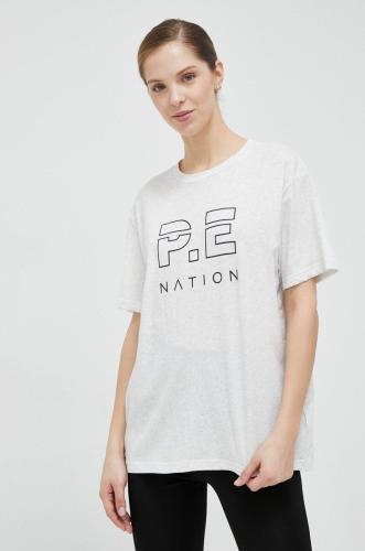 Βαμβακερό μπλουζάκι P.E Nation χρώμα: γκρι