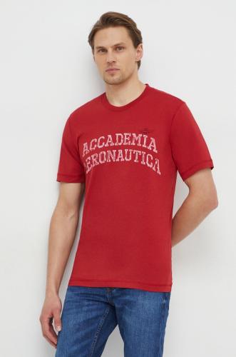 Βαμβακερό μπλουζάκι Aeronautica Militare ανδρικά, χρώμα: κόκκινο