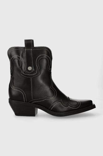 Δερμάτινες καουμπόικες μπότες Steve Madden Waynoa γυναικείες, χρώμα: μαύρο, SM11003072
