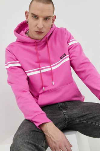 Βαμβακερή μπλούζα GCDS χρώμα: ροζ, με κουκούλα