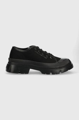 Πάνινα παπούτσια Karl Lagerfeld KL25211 TREKKA MENS χρώμα: μαύρο KL25211