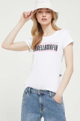 Βαμβακερό μπλουζάκι LaBellaMafia χρώμα: άσπρο