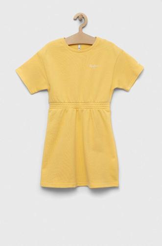 Παιδικό βαμβακερό φόρεμα Pepe Jeans PJL GJ Non-denim χρώμα: κίτρινο
