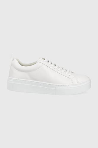 Δερμάτινα αθλητικά παπούτσια Vagabond Shoemakers Shoemakers Zoe Platform χρώμα: άσπρο