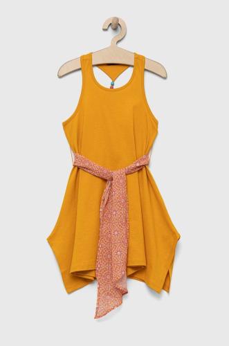 Παιδικό βαμβακερό φόρεμα Sisley χρώμα: πορτοκαλί