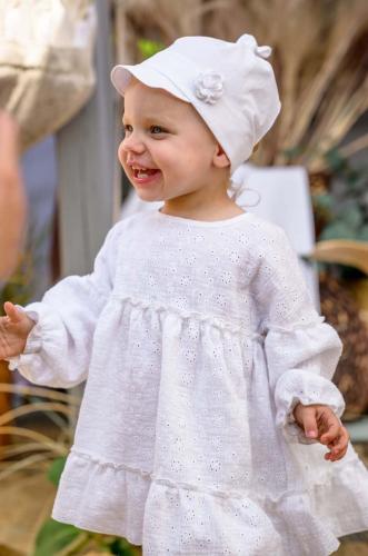 Παιδικός βαμβακερός σκούφος Jamiks DORIS χρώμα: άσπρο