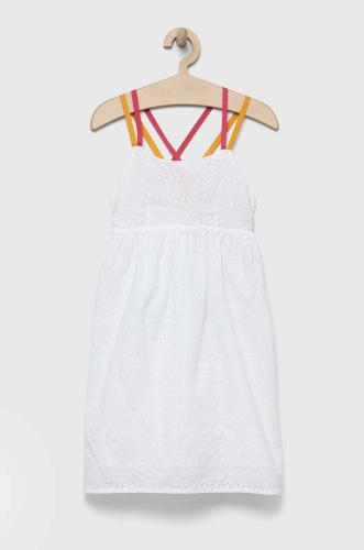 Παιδικό βαμβακερό φόρεμα Sisley χρώμα: άσπρο