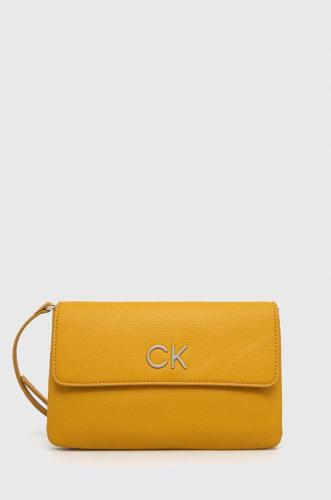 τσάντα Calvin Klein χρώμα: χρυσαφί