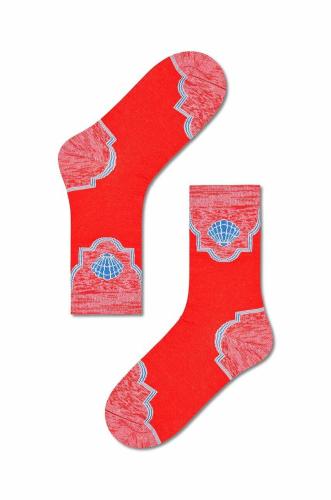 Κάλτσες Happy Socks Red Viviana Crew χρώμα: κόκκινο