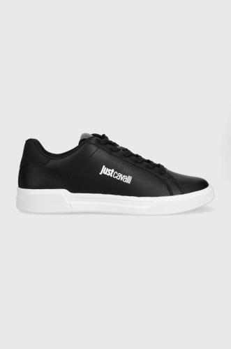 Δερμάτινα αθλητικά παπούτσια Just Cavalli χρώμα: μαύρο, 75QA3SB3ZP287899
