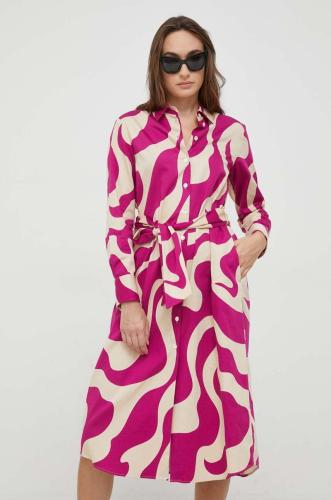 Βαμβακερό φόρεμα Seidensticker χρώμα: ροζ